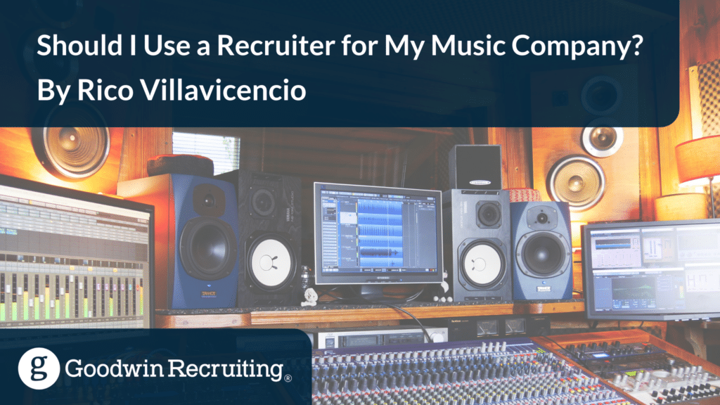 Title card reading "Should I Use a Recruiter for My Music Company by Rico Villavicencio"