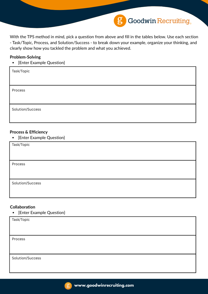 Technical Job Interview Prep Worksheet Page 2