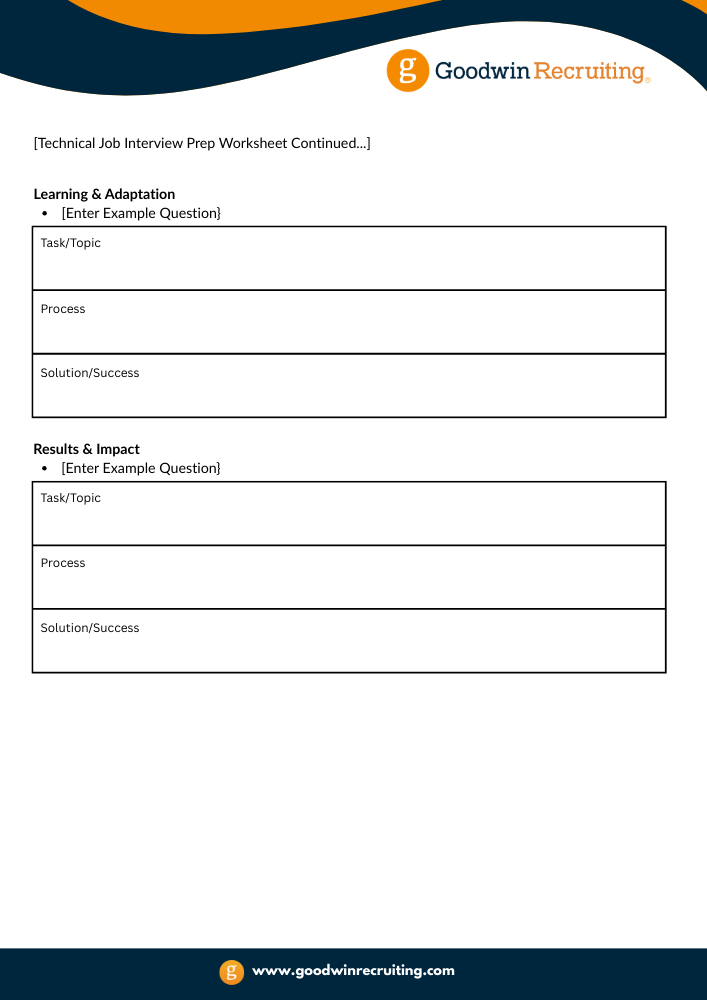 Technical Job Interview Prep Worksheet Page 3